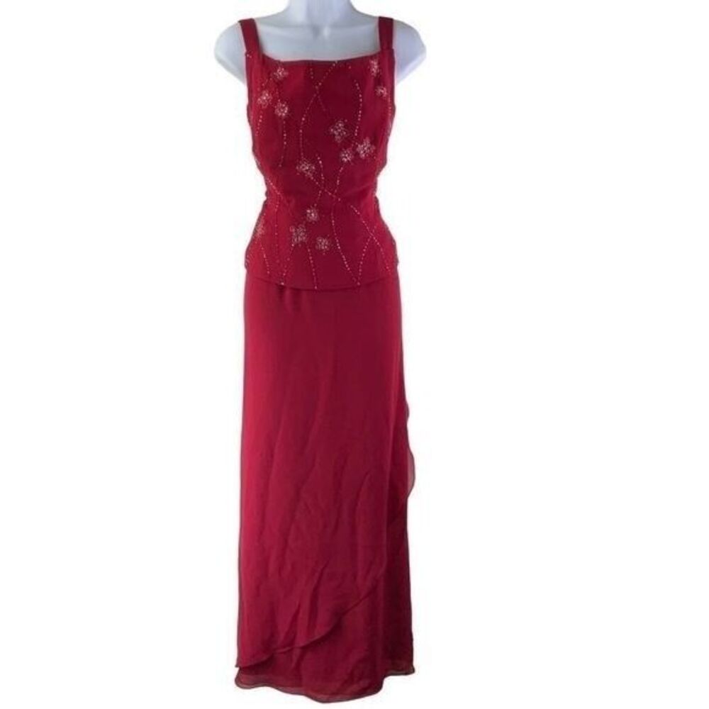 Jasmine Jade‎ 2 Piece Formal Evening Red Dress w/ Jacket Women's Size 12